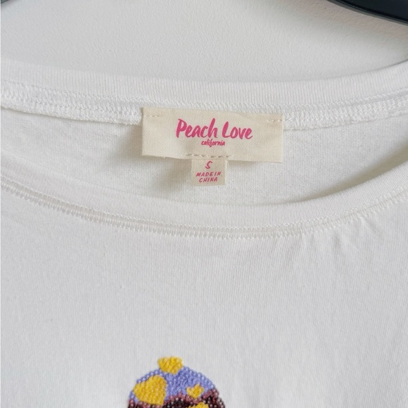 PEACH LOVE White Sequin Ice Cream Bar Oversized Tee Size Small - Picture 7 of 7